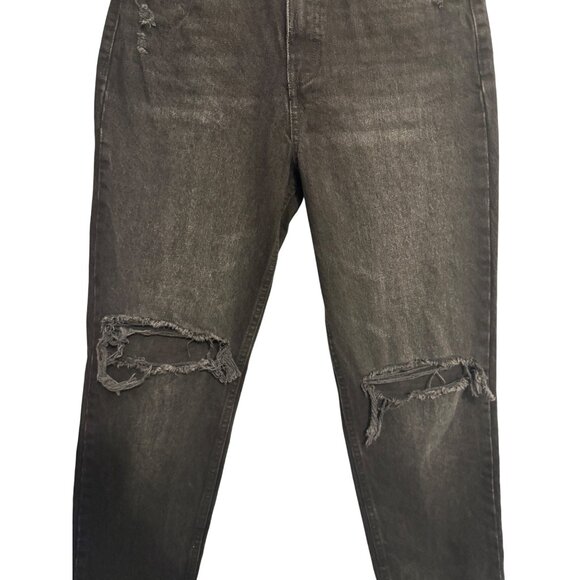 2/$30 ZARA Womens 4 Jet Black Distressed High Waisted Jeans Cotton Casual Style - Picture 6 of 16
